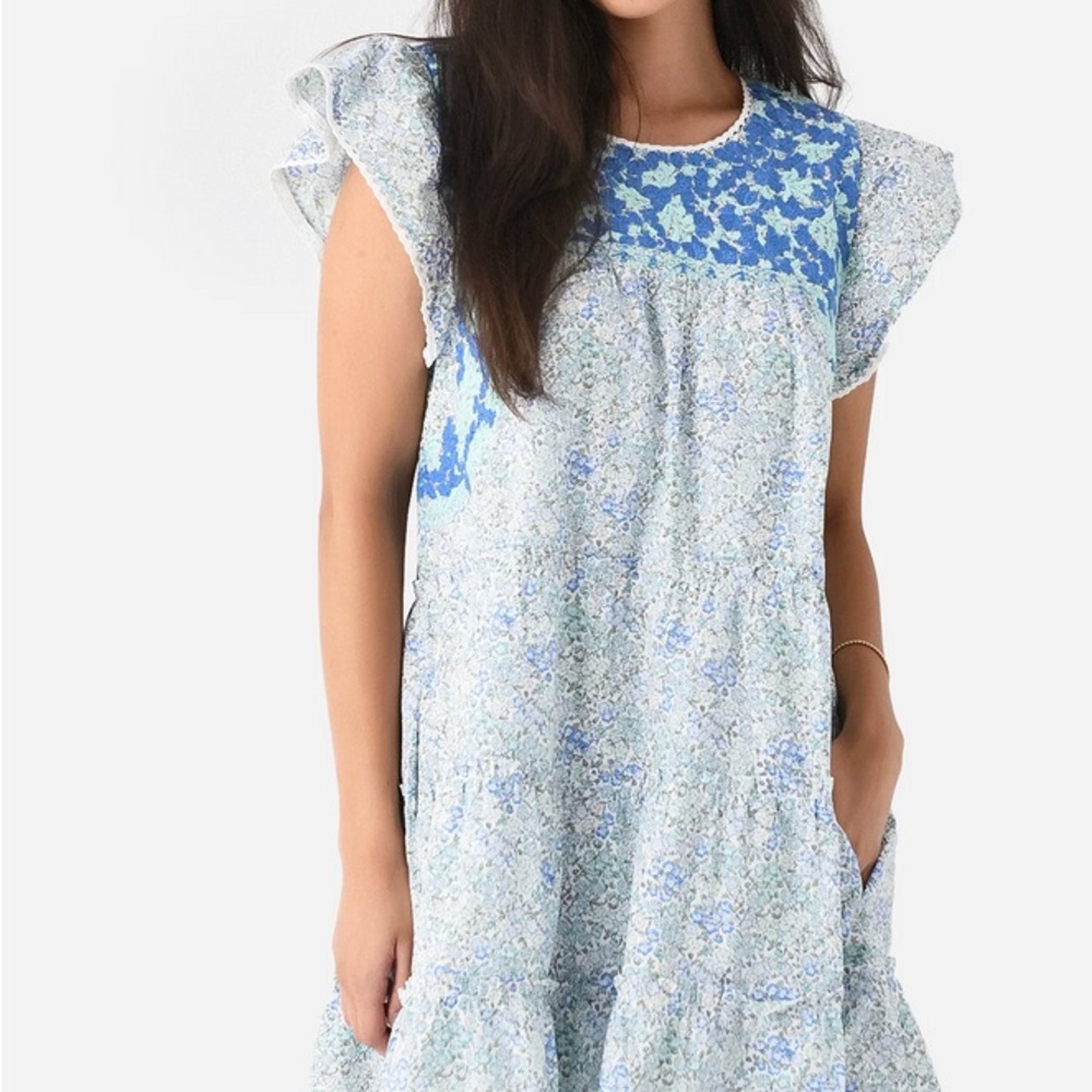 Floral Blue and White Women's Dress